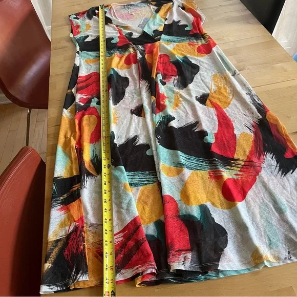 Zara Multicolor Abstract Print Women's Dress size Large Sheer - Picture 10 of 10